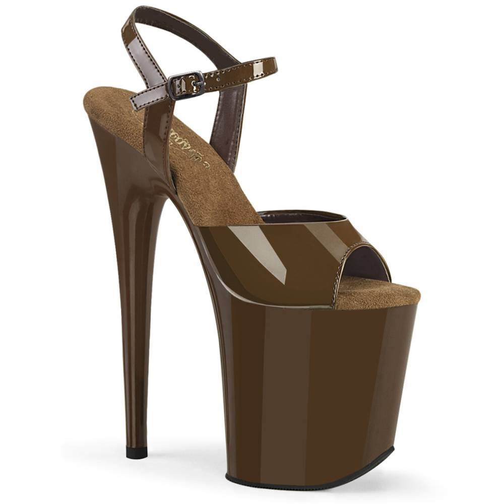 Pleaser - FLAMINGO809 Sandale à bride à la cheville, Pole dance chaussures - Marron Product image